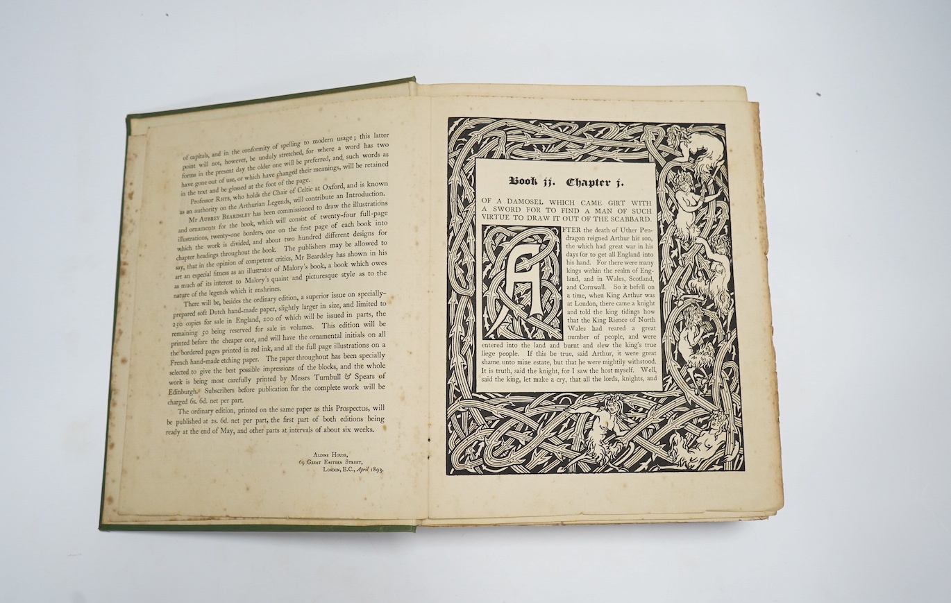 Malory, Sir Thomas - Morte Darthur: The Birth Life and Acts of King Arthur of his Knights of the Round Table....With an introduction by Professor Rhys and embellished with many original designs by Aubrey Beardsley. (the